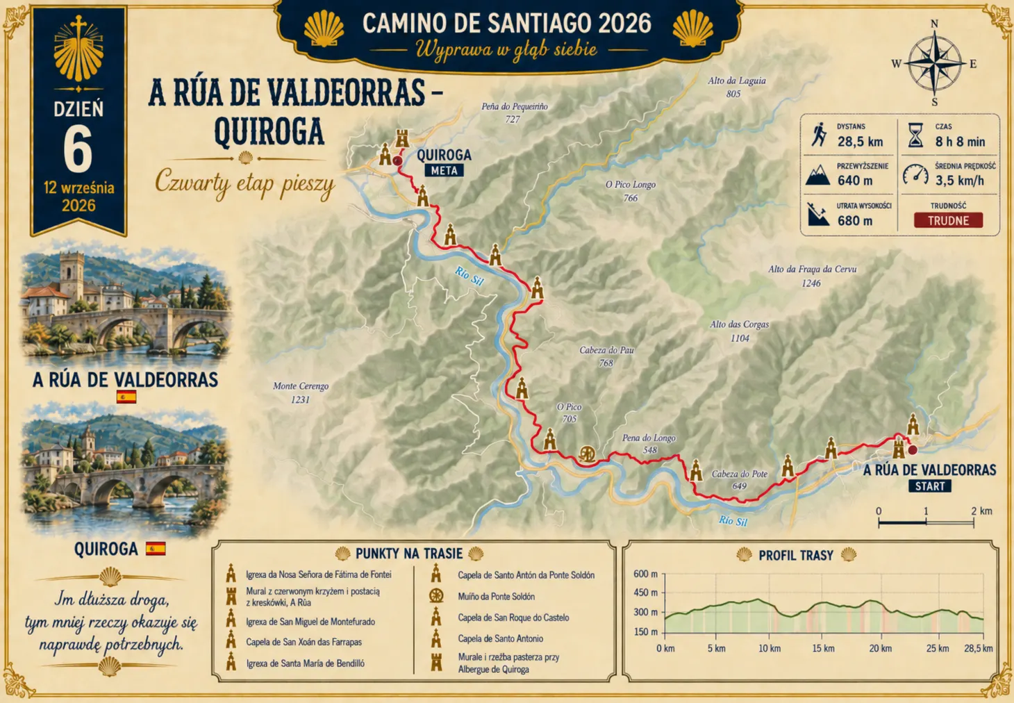 Czwarty etap pieszy - A Rúa de Valdeorras‬ → ‪Quiroga